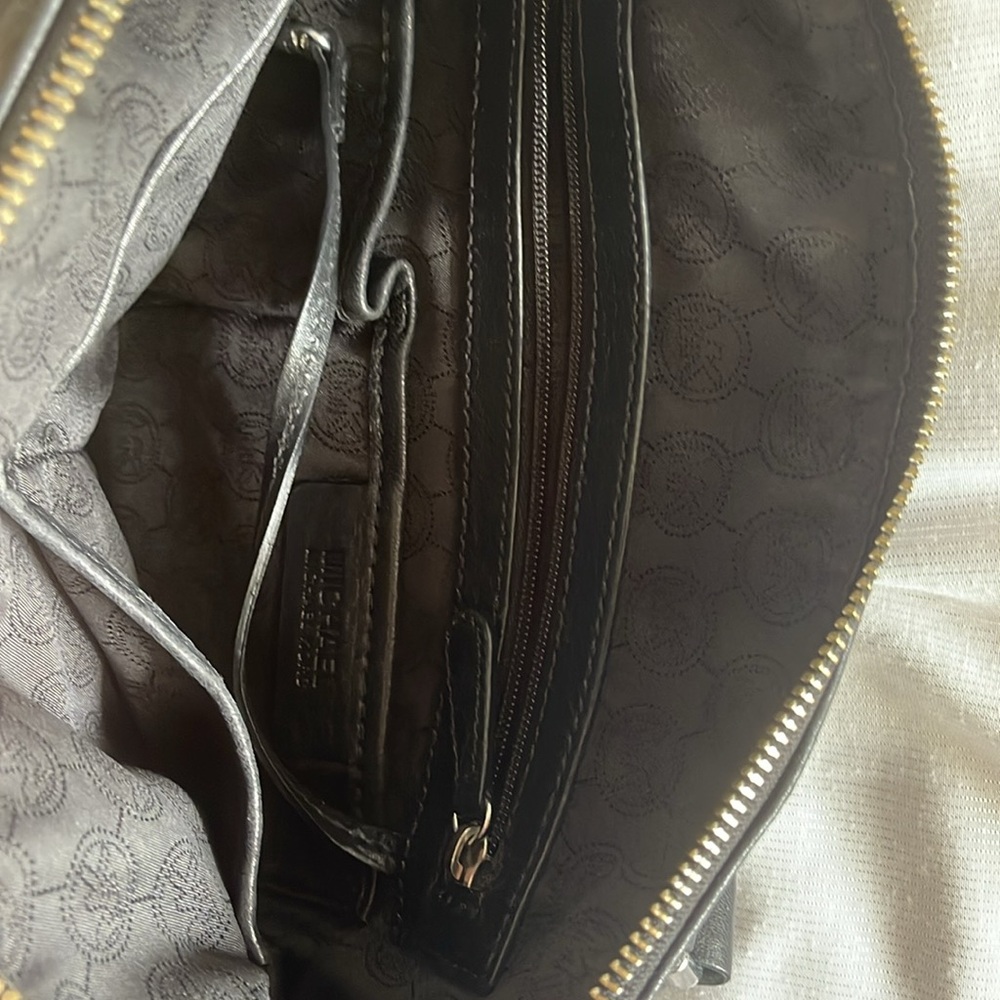 Michael Kors black leather zipper grommet hobo bag - Picture 7 of 9